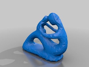 madre - bambino in low poly sculture basso polgonal poli poligono la scultura legno 3d print model - Mito3D