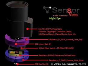 raspberry pi camera case arduino ccd infrared nightvision raspberrypi robotics security 3d print model - Mito3D