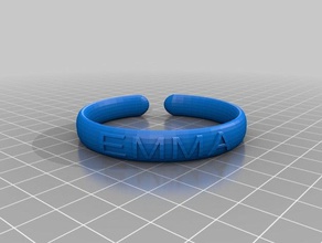 il mio testo personalizzato anello bracciale corona cosa emma2 moda su misura 3d print model - Mito3D