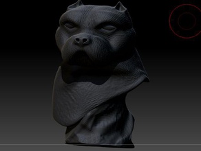 busto de perro La impresión en 3d el a los perros pitbull 3d print model - Mito3D