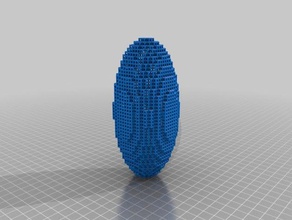 creux pixel elipsoid L'impression 3d ellipsoïde de la grille modèle pixels sphère 3d print model - Mito3D