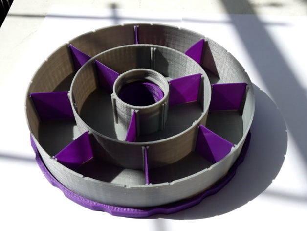 yuvarlak çörek Organizatör küçük parçalar bölümlerde kaplar yeniden boyutlandırılabilir boncuk rulmanlar kutusu düğmeleri zeki bölme bölmeleri kap zanaat kutu masa donut çevreleyen kasa gadget garaj lego modelleyici modeller çivi fındık bölüm hapları hap kabı oda vida bölümler kabine depolama 3D print model - Mito3D