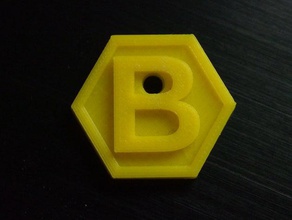 bee keychains b hexagon keychain openscad pendant simple 3d print model - Mito3D