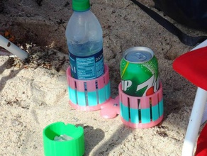 plaj şişe tutucu olabilir açık ve bahçe kum soda 3d print model - Mito3D