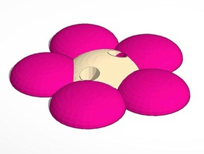 3d flor de botão A impressão acessório o cor-de-rosa costura 3d print model - Mito3D