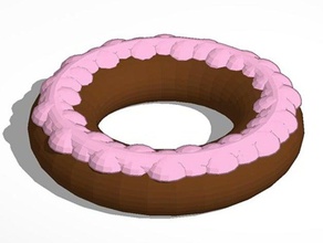 Schokolade-Donut w Erdbeer-Zuckerguss 3d-drucken Schokolade donut doughnut Essen prop 3d print model - Mito3D