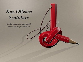 non offence sculpture sculptures char freedom je suis charlie offense violence pencil 3d print model - Mito3D