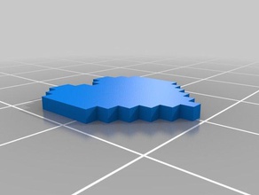 8-bit corazón 3d print model - Mito3D