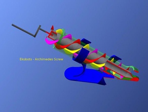 ekobots - archimedes screw engineering classroom hydraulics mechanical toy miniature model pump 3d print model - Mito3D