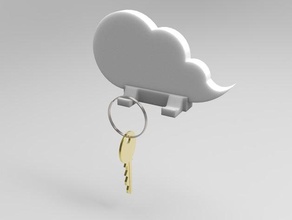cloud keychain holder décor 3d print model - Mito3D