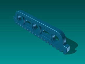 erector set three hole bracket teeth construction toys gear gears part rack pinion 3d print model - Mito3D