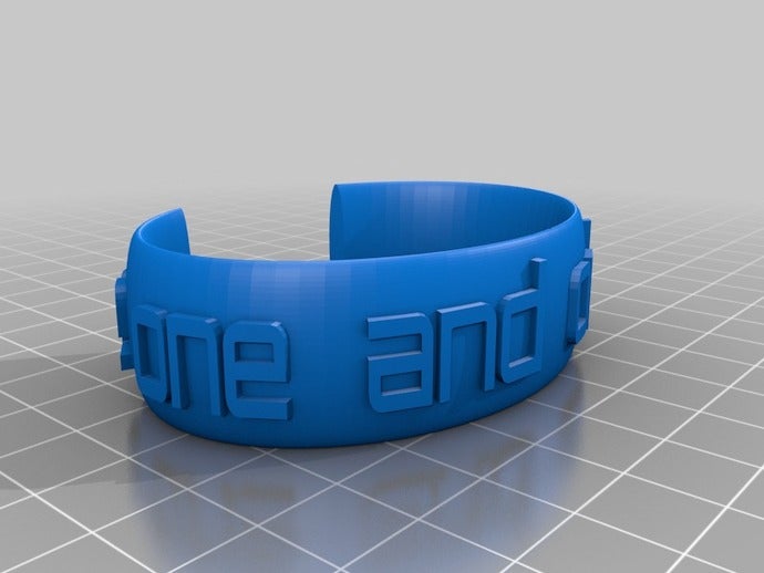 mi personalizados elipse mensaje de la banda pulseras 3D print model - Mito3D