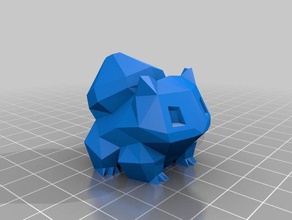 düşük poli bulbasaur hayvanlar bulbasuar poly 3d print model - Mito3D