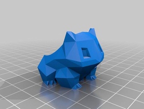 low poly bulbasaur pote modelos flor baixa contagem de polígonos 3d print model - Mito3D