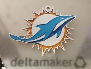 miami dolphins wall hanger sport & outdoors logo nfl 3d print model - Mito3D