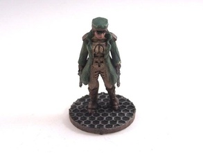 il capitano baker people 54mm continuum fantasy future game gaming mercenary military miniature multiverse rpg scifi soldier tabletop 3d print model - Mito3D