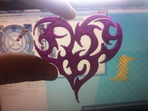 tribal heart art 3d amulet charm fashion keychain love new red tattoo 3d print model - Mito3D