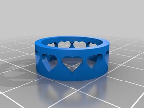 lilys heart ring rings customized 3d print model - Mito3D