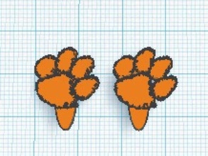 new improved clemson paw cufflinks accessories 3d print model - Mito3D