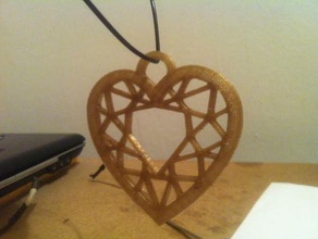 heart diamond pendant art amulet charm cool diamont keychain love new 3d print model - Mito3D