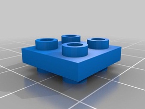lego il doppio ha parteggiato 2x2 piastra cavità borchie asse verticale fori costruzione di giocattoli su misura 3d print model - Mito3D