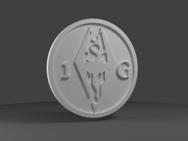 skyrim coin coins & badges fanart video game 3D print model - Mito3D