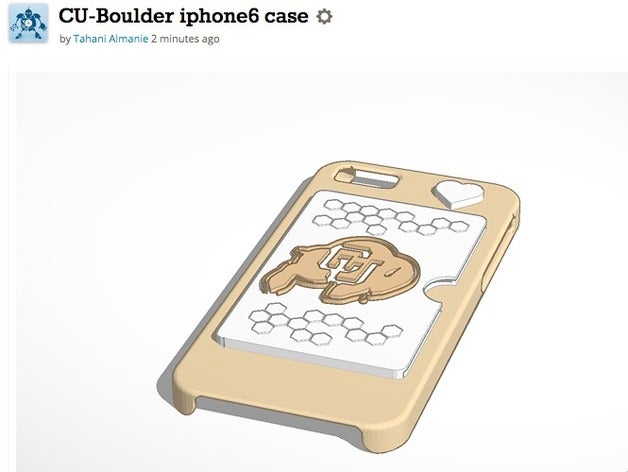 cu-boulder iphone6 case 3d printing boulder credit card holder cu 3D print model - Mito3D