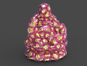 bust bouddha wrapped sculptures 3d print model - Mito3D