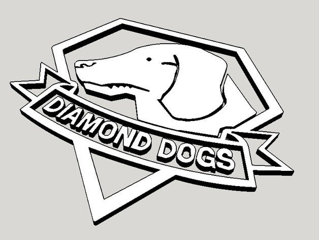 elmas köpekler logo 3d baskı 3D print model - Mito3D