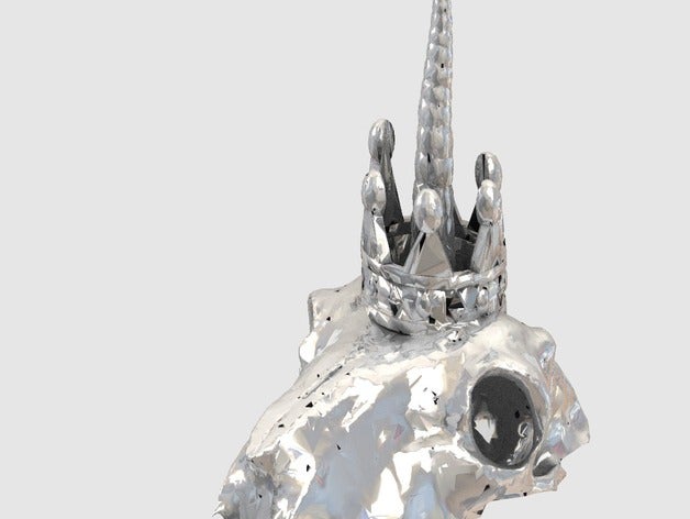 unicornio de la corona las esculturas princesa cráneo 3D print model - Mito3D