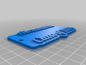 alexandriacurvedkeychain organization customized 3d print model - Mito3D