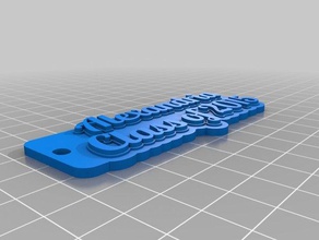 alexandria keychain final organization customized 3d print model - Mito3D