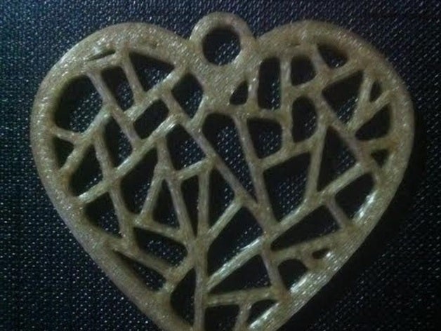 heart mesh pendant fashion 3d art love 3D print model - Mito3D
