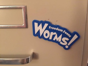 worms fridge magnet signs & logos freedom feens 3d print model - Mito3D