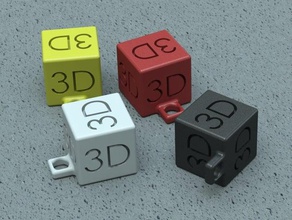 3d küp Anahtarlık zar maker 3d print model - Mito3D