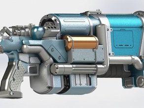 wolfenstein - laserkraftwerk models gun laser weapon 3d print model - Mito3D