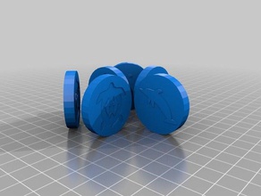 dolphin turtle coins 3d printing 3d print model - Mito3D