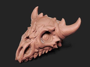 zombie dragon skull 3d print model - Mito3D