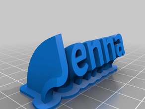 jenna sweeping name plate office customized 3d print model - Mito3D