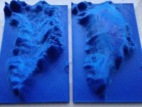 greenland relief model physics & astronomy bedrock icesheet map 3d print model - Mito3D