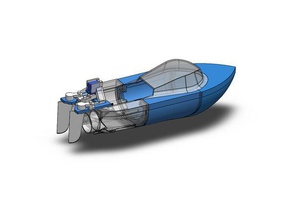 Impreso en 3d dual jet rc barco juguetes mecánicos 3d print model - Mito3D