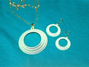 crochet pendant set jewelry pendants shapshifter 3d print model - Mito3D