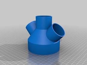 dust collector adapter 4in parts 3d print model - Mito3D