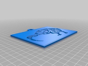 mon personnalisés kiwi pochoir 2d art personnalisé 3d print model - Mito3D