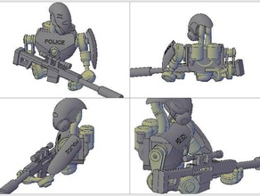 la police robot v1 modèle de robots ball jointed articulé mecha robo le robotique tireur d'élite 3d print model - Mito3D
