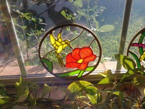 hummingbird sanat vitray 3d print model - Mito3D