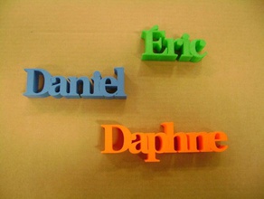 netos sinais e logotipos 3d nomes o daniel daphne eric 3d print model - Mito3D
