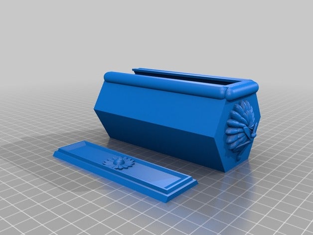 keepsafebox a arte libélula flor de caixa giftbox jóias amor tampa deslizante 3D print model - Mito3D