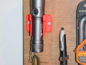 ultrafire led flashlight holder organization torch wall storage 3d print model - Mito3D