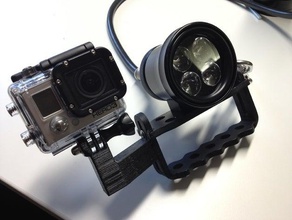 cámara gopro goodman de la manija antorcha montaje deporte y al aire libre el buceo monte 3d print model - Mito3D